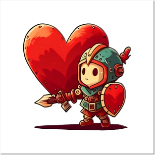 Little Knight fights for love on Valentine's Day Posters and Art